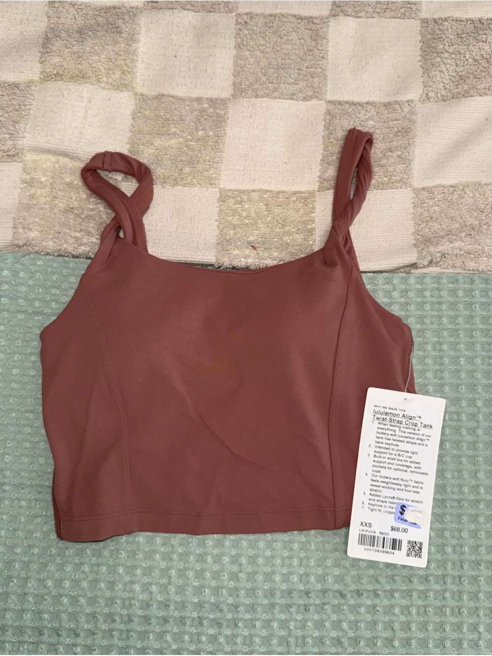 NWT Lululemon Align Twist-Strap Crop Tank size XXS